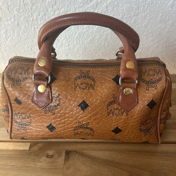 Authentic $580 Used MCM Logo Printed Mini Crossbody Bag - Picture 9 of 16